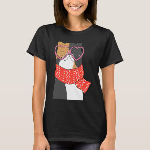 Cool Black Cat Kitten Red Heart Glasses Happy vale T-Shirt