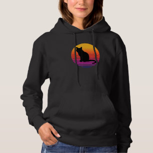 Cool Black Cat Profile at Sunset Kitten Animal Sil Hoodie