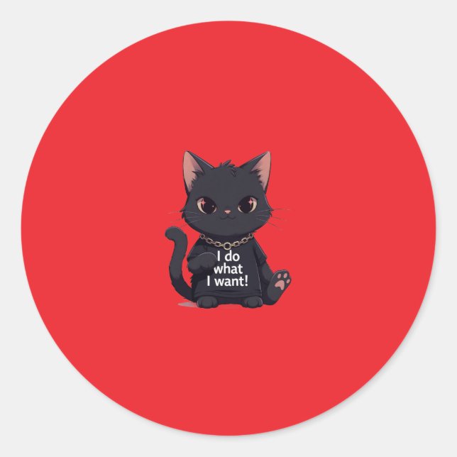 Cool black cat stickers (Front)