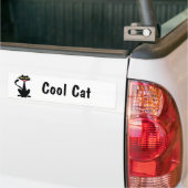 Cool Black Cat with big Red Nose Bumper Sticker (On Truck)