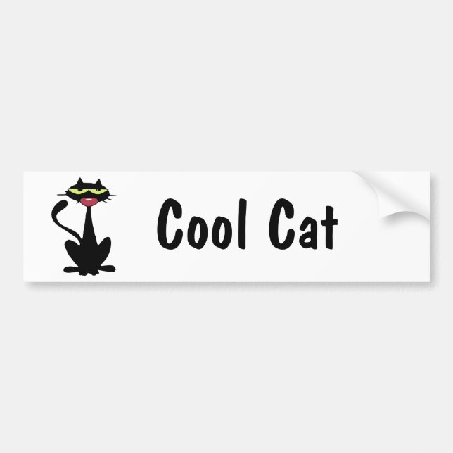 Cool Black Cat with big Red Nose Bumper Sticker (Front)