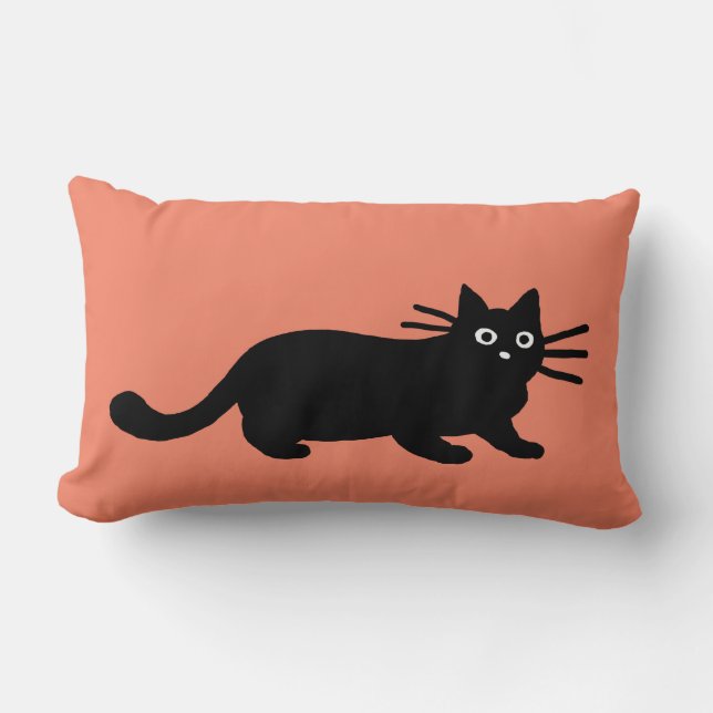 Cool Black Cats | Funky Felines | Pet Lover's Lumbar Cushion (Front)