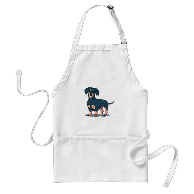 Cool Black Dachshund Dog Design Standard Apron (Front)
