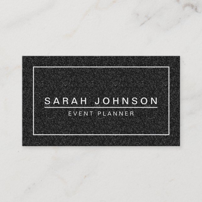 COOL BLACK GLITTER MODERN BUSINESS CARD (Front)