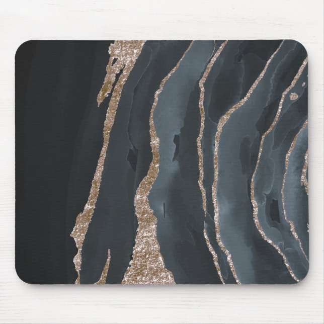 Cool Black Gold Marble Texture  Mouse Pad (Front)