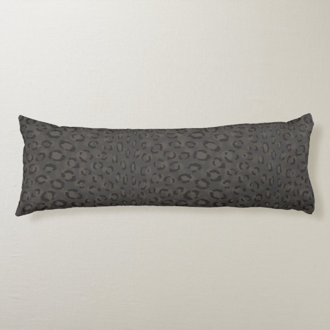 Cool black grey cheetah print monogram body cushion (Front)