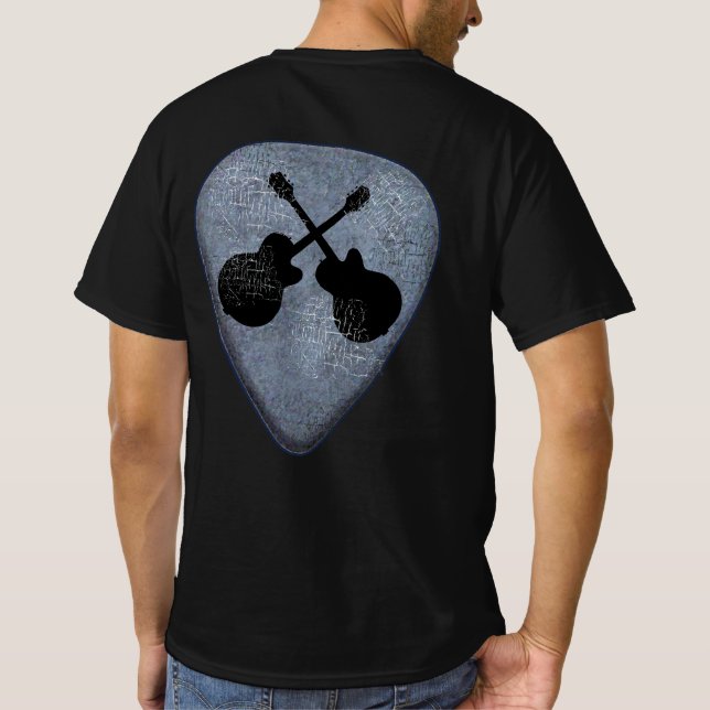 Cool Black Guitars Rock  T-Shirt (Back)