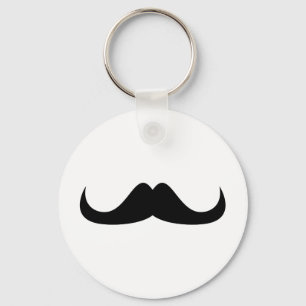 Cool Black Handlebar moustache Key Ring