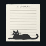 Cool Black Kitty Cat Custom Lined Notepad<br><div class="desc">Cool black cat just hanging out. Text can be personalised with your name or slogan. Cute lined paper notepad for work, to-do lists, school, and grocery lists. Makes a purrfect gift for cat lovers. This fun feline notepad is available in more paper colours. Visit Jenn's Doodle World for more paper...</div>