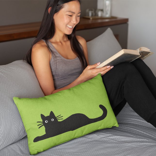 Cool Black Kitty Cats | Funky Felines Pet Lover's Lumbar Cushion (Creator Uploaded)