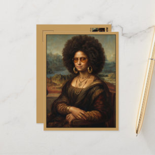 Cool Black Mona Lisa Postcard