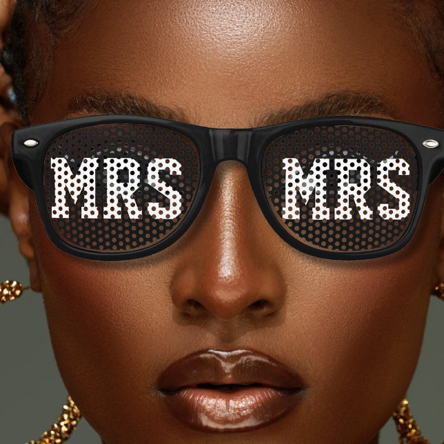 Cool Black Mrs Wife Bride Wedding Retro Sunglasses (black wife bride mrs retro sunglasses)