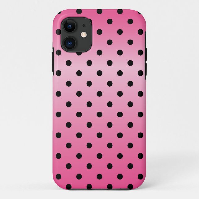 cool black polka dots in shinning pink Case-Mate iPhone case (Back)