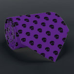 Cool Black Purple Skull Polka Dots Pattern Men Tie<br><div class="desc">This cool,  polka dots pattern is made up of black skulls on a dark purple background.</div>