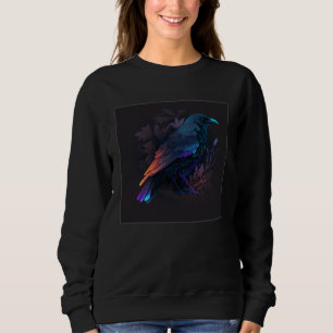 Cool Black Raven Crow Illustration Birds Unique Wo Sweatshirt