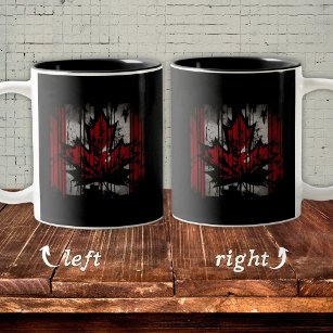 Cool Black Red White Grunge Canada Flag  Two-Tone Coffee Mug