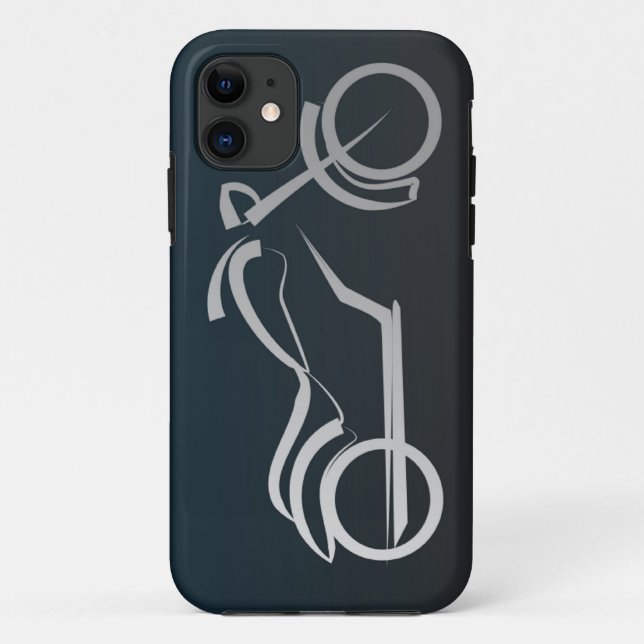 Cool Black Silver Motorcycle Frame Case-Mate iPhone Case (Back)