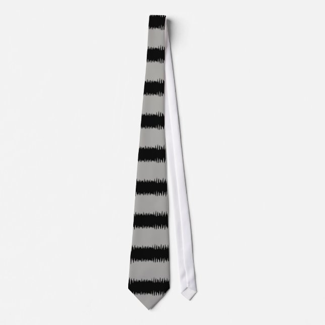Cool Black Striped Pattern Tie (Front)