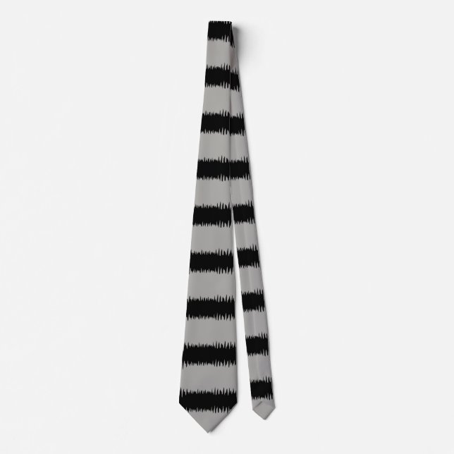 Cool Black Striped Pattern Tie (Front)