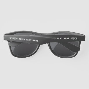 Cool black sunglasses with vintage tattoo print