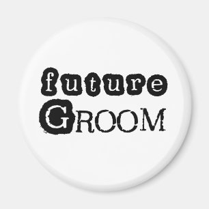 Cool Black Text Future Groom Magnet