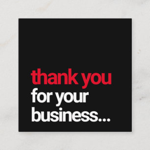 Cool Black Thank You Customer Appreciation Insert