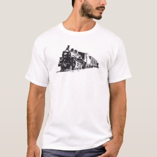 Cool Black Train Retro Locomotive Vintage T-Shirt