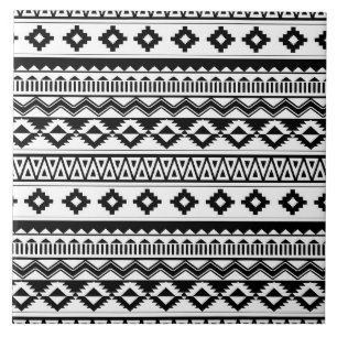 cool black white aztec tiled pattern ceramic tile