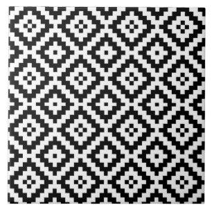 cool black white aztec tiled pattern ceramic tile