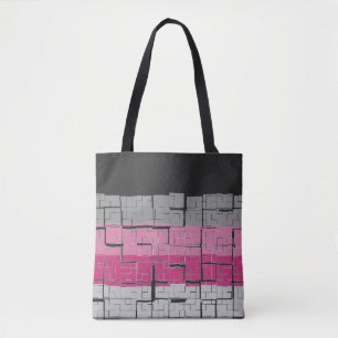 Cool Black White Grey Magenta Pink Pattern Tote Bag