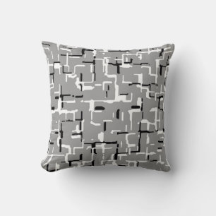 Cool Black White Grey Pattern Cushion