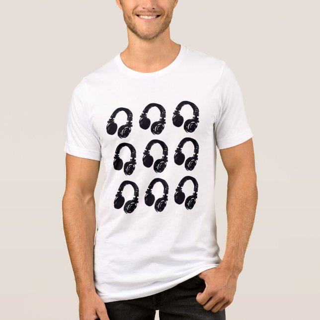 Cool black white tee for a DJ (Front)