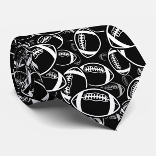 cool black white tiled pattern football sports tie