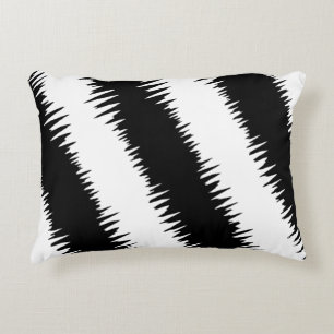Cool Black Zigzag Striped Pattern Decorative Cushion