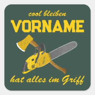 Cool bleiben alles im Griff Personalisierbarer Square Sticker