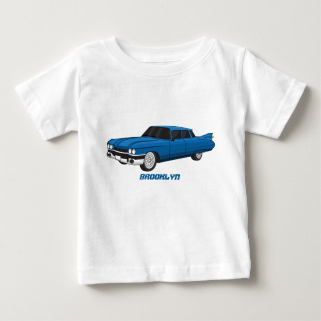 Cool blue 1959 classic car baby T-Shirt (Front)