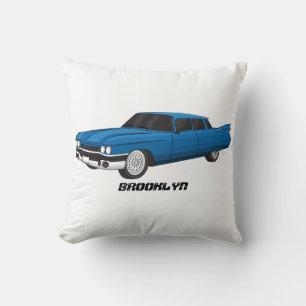 Cool blue 1959 classic car cushion