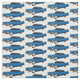 Cool blue 1959 classic car fabric