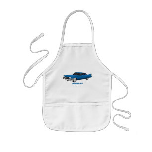 Cool blue 1959 classic car kids apron