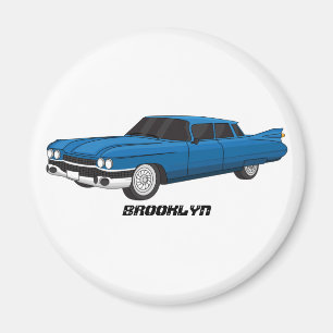Cool blue 1959 classic car magnet