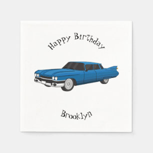 Cool blue 1959 classic car napkin