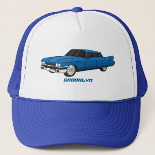 Cool blue 1959 classic car  trucker hat