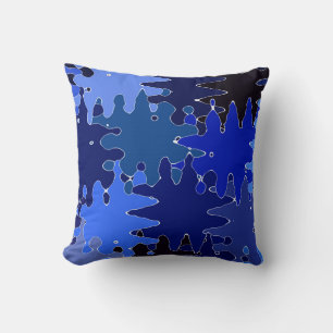 COOL Blue Abstract Shapes Cushion