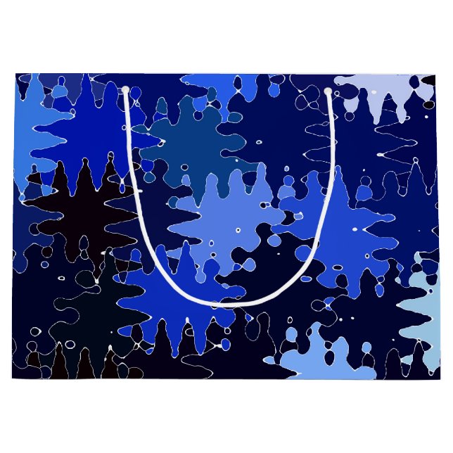 COOL Blue Abstract Shapes Large Gift Bag (Front)