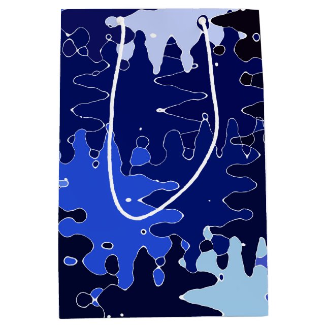 COOL Blue Abstract Shapes Medium Gift Bag (Front)
