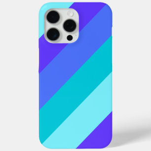 Cool Blue and Purple Diagonal Stripes iPhone 15 Pro Max Case