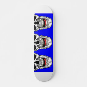 Cool Blue and White Skulls Skateboard