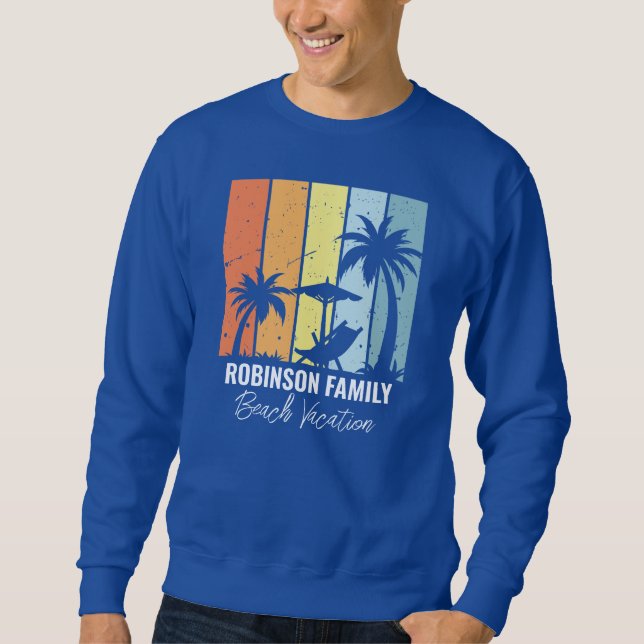 Cool Blue Beach Customized Family Trip Sweatshirt (Front)