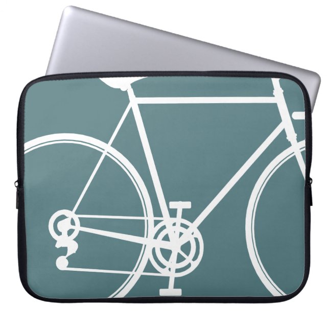 Cool blue bike design Laptop Sleeve (Front)