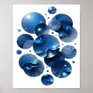 Cool Blue BLUE STARS Print